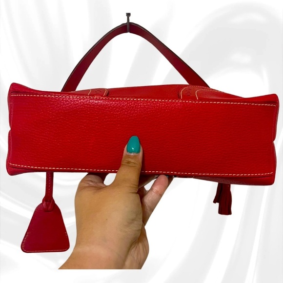 Dooney & Bourke Red Large Slouch French Leather Shoulder Bag Purse No.RU776 - Picture 4 of 9